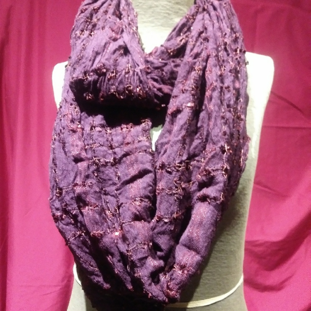 Sparkly purple infinity scarf